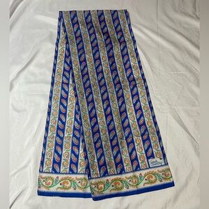 Vintage Sarah Coventry Scarf Blue Orange White Paisley